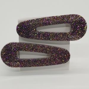Barrettes Set of 2 w/Glitter